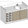 Meuble de change 1 baignoire, 8 casiers - 169 cm x 85 cm