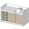 Meuble de change 1 baignoire, 8 casiers - 169 cm x 85 cm