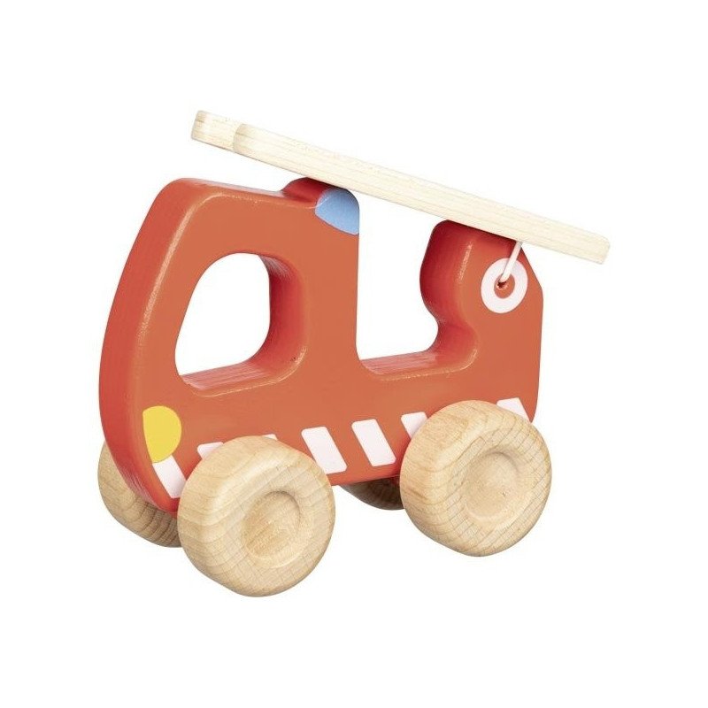 Camion de pompiers avec échelle en bois