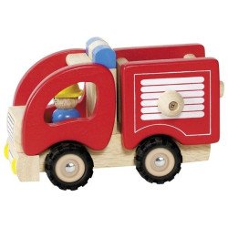 Camion de pompiers en bois