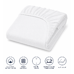 Drap housses polycoton jersey blanc 60 x 120 cm - Papouille