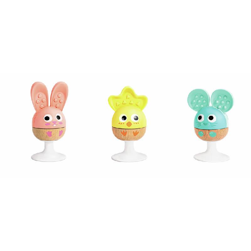 3 hochets à ventouse - animaux