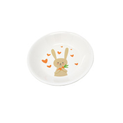 Assiette bouillie mélamine lapin gourmet - Papouille