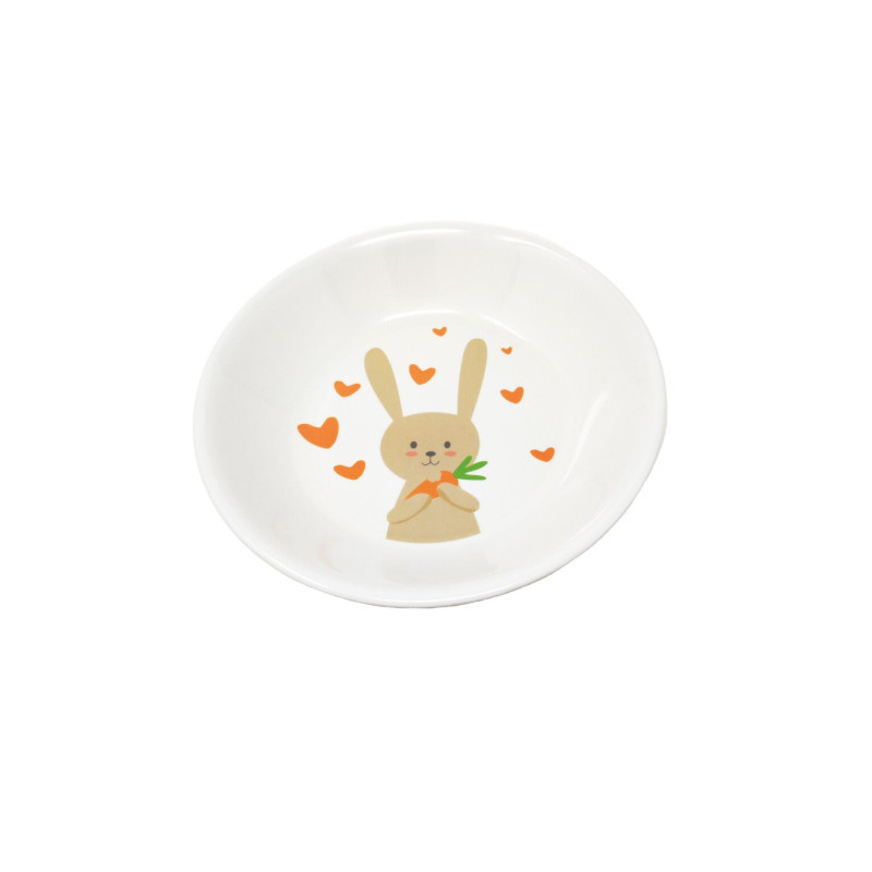 Assiette bouillie mélamine lapin gourmet - Papouille
