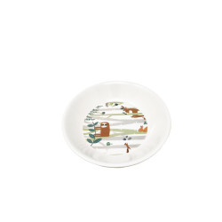 Assiette bouillie mélamine animaux de la forêt - Papouille