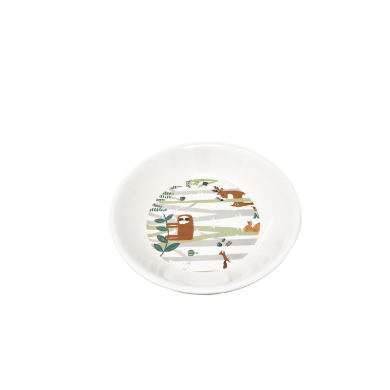 Assiette bouillie mélamine animaux de la forêt - Papouille