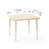 Square Table Owlaf 75 x 75 cm. incl. height-adjustable metal legs (beige) - melamine coating