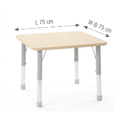 Square Table Owlaf 75 x 75 cm. incl. height-adjustable metal legs - HPL surface
