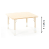 Square Table Owlaf 75 x 75 cm. incl. height-adjustable metal legs (beige) - HPL surface