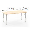 Rectangular Table Owlaf 120 x 60 cm. incl. height-adjustable metal legs - melamine coating