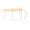 Trapezoidal Table Owlaf 120 x 60 cm. incl. height-adjustable metal legs (beige) - melamine coating