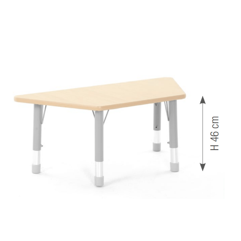 Trapezoidal Table Owlaf 120 x 60 cm. incl. height-adjustable metal legs - HPL surface