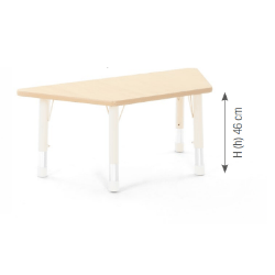 Trapezoidal Table Owlaf 120 x 60 cm. incl. height-adjustable metal legs (beige) - HPL surface