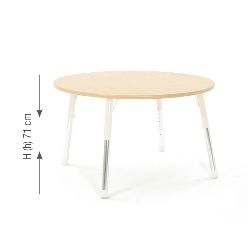 Round Table Owlaf 120 cm. incl. height-adjustable metal legs (beige)- melamine coating