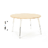 Round Table Owlaf 120 cm. incl. height-adjustable metal legs (beige)- melamine coating