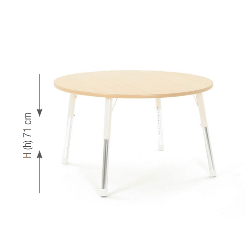 Round Table Owlaf 120 cm. incl. height-adjustable metal legs (beige) - HPL surface