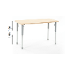 Rectangular Table Owlaf 120 x 75 cm. incl. height-adjustable metal legs - melamine coating