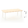 Rectangular Table Owlaf 120 x 75 cm. incl. height-adjustable metal legs (beige)- melamine coating