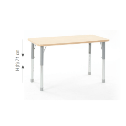 Rectangular Table Owlaf 120 x 75 cm. incl. height-adjustable metal legs - HPL surface
