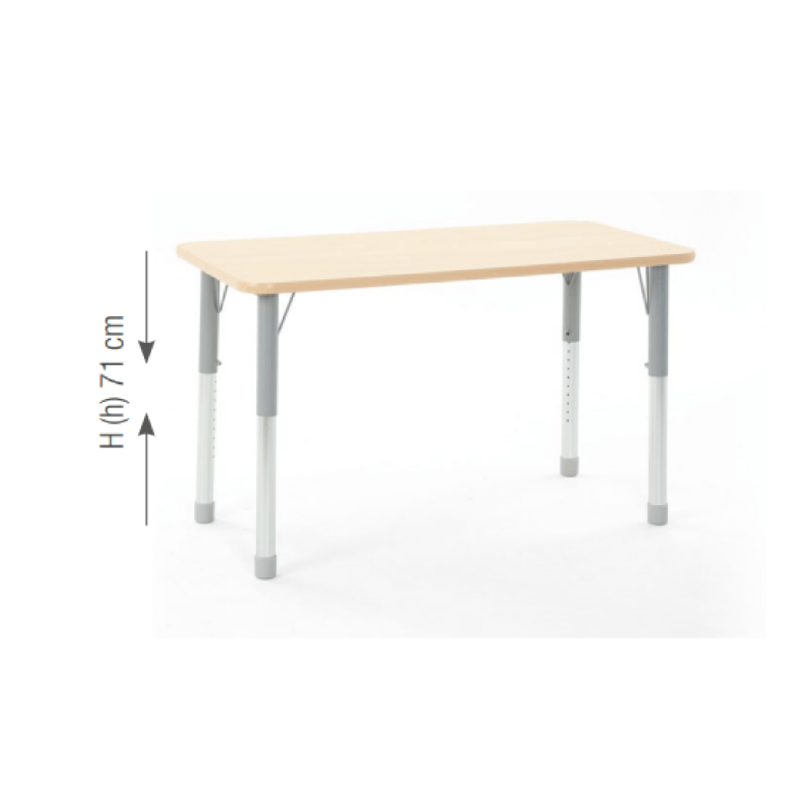Rectangular Table Owlaf 120 x 75 cm. incl. height-adjustable metal legs - HPL surface