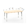 Rectangular Table Owlaf 120 x 75 cm. incl. height-adjustable metal legs - HPL surface