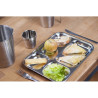Plateau 5 compartiments inox 30,5 x 23,5 x 2,5 cm avec couve - Papouille