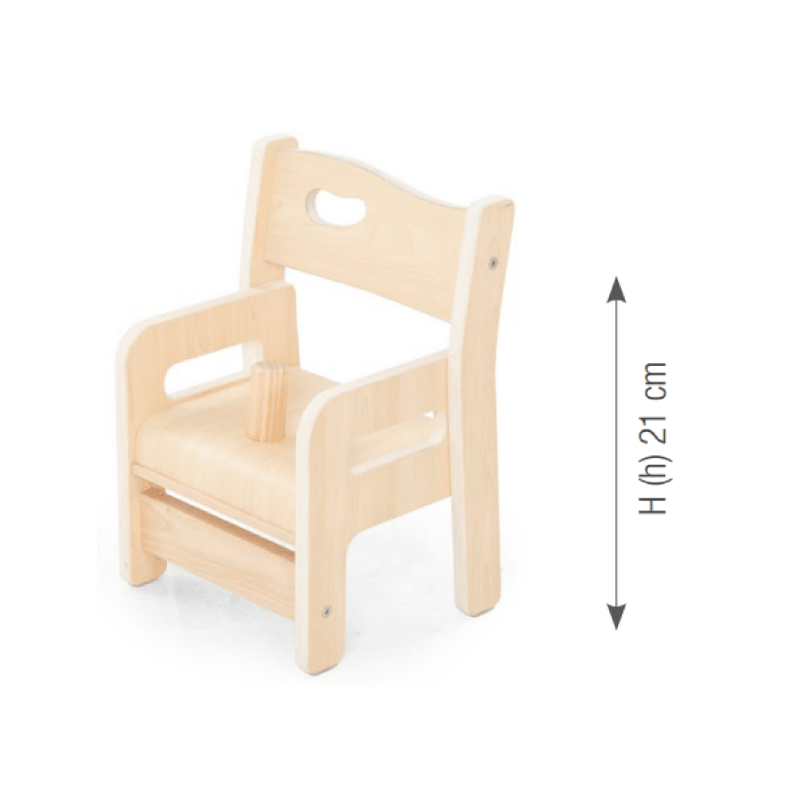 Chair "Ole". seat height: 21 cm. with armrest. with safety post - (1 Chair/Carton - Price per piece!)