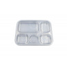 Plateau 5 compartiments inox 30,5 x 23,5 x 2,5 cm avec couve - Papouille