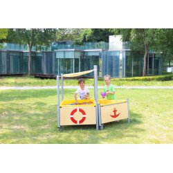 Mobile Mud Table with sloping Roof