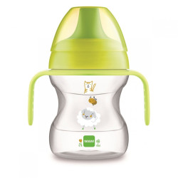 Tasse d'apprentissage 190 ml - bec souple/évolutif avec anse - Papouille
