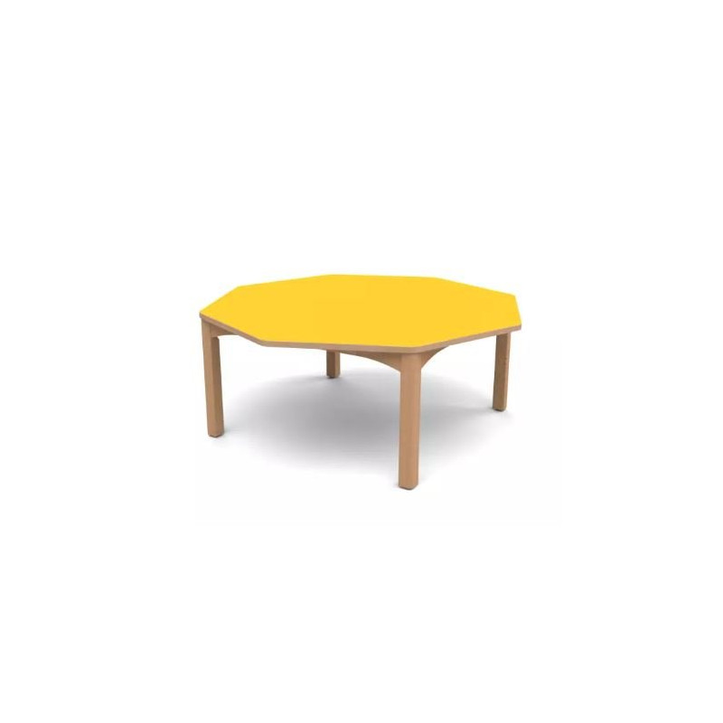 Table octogonale spéciale collectivité t2 citron - Papouille