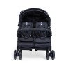 Quadruple Stroller - 4 Children - Black + Rain Cover + Sun Canopies