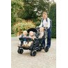 Quadruple Stroller - 4 Children - Black + Rain Cover + Sun Canopies
