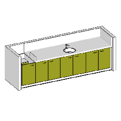 Table à langer avec cuve - 3370 x 850 mm