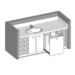 Table à langer avec une cuve et un escalier
