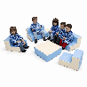Pouf carré en mousse - hauteur 15 cm - Papouille