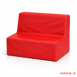 Banquette enfant 2 à 3 places en mousse pvc h. 25cm rouge - Papouille