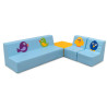Ensemble canapé, fauteuils et table en mousse avec dessin oi - Papouille