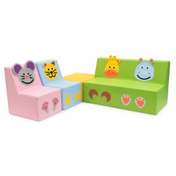 Ensemble canapé, fauteuils et table en mousse souris - Papouille