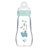 Biberon Verre MAM 260ml 0 à 6 mois Tétine Débit 2 aqua - Papouille