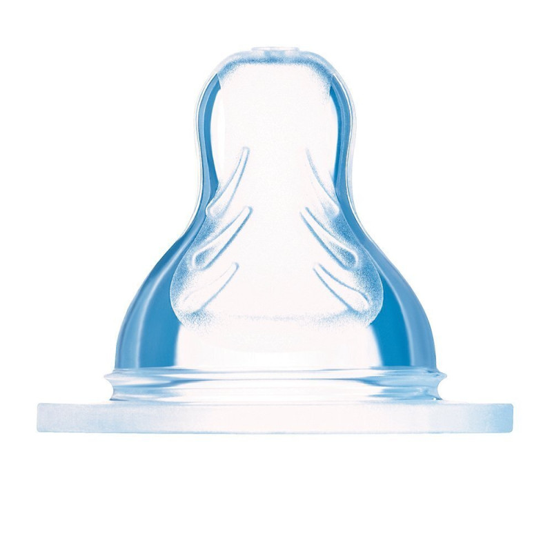 Lot de 2 Tétines anatomiques - Débit 2 - Moyen - Silicone MA - Papouille
