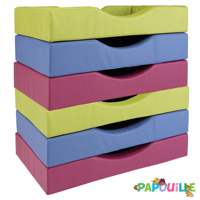 Couchette empilable en mousse pvc 50 x 100 cm bleu