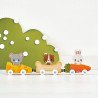 Véhicule animaux en bois magnétique  - Papouille