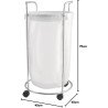 Panier à linge rond sur roulettes – 50 L