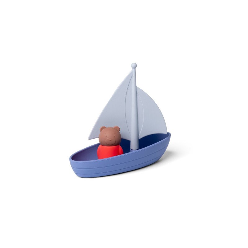 Jouets de bain ours sur un bateau en silicone  - Little L