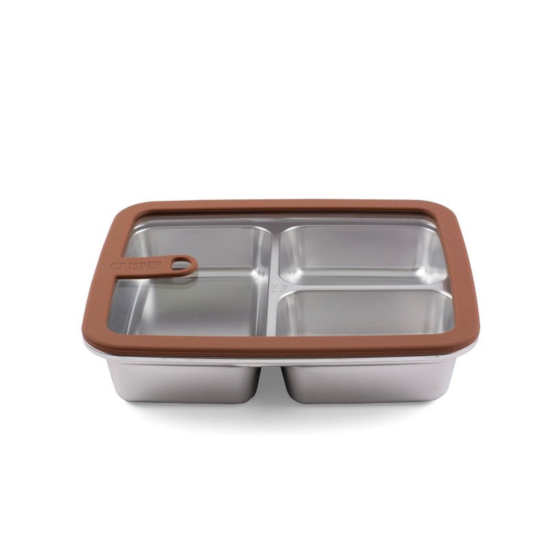 Boite de conservation 3 compartiments - 160 cl - Inox micro-ondable