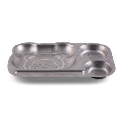 Plateau animal à compartiments - Inox micro-ondable