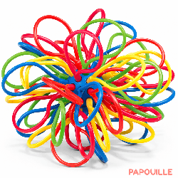 Balle souple à boucles multicolore - Papouille
