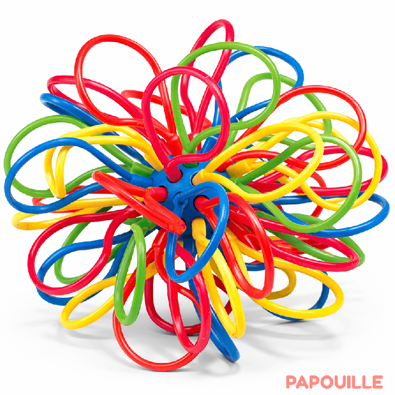 Balle souple à boucles multicolore - Papouille