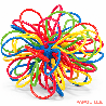 Balle souple à boucles multicolore - Papouille